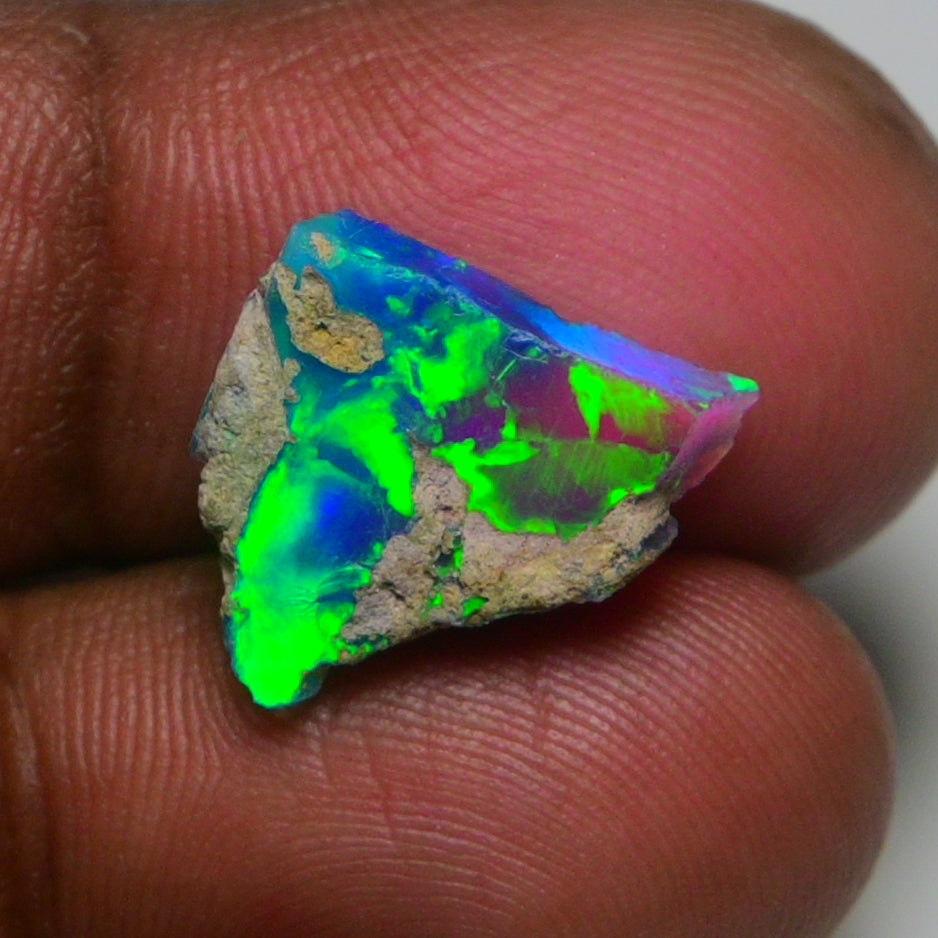 Very Rare Bi-Color Opal Rough 3.80 Cts Natural Ethiopian Opal Raw Jewelry Grade