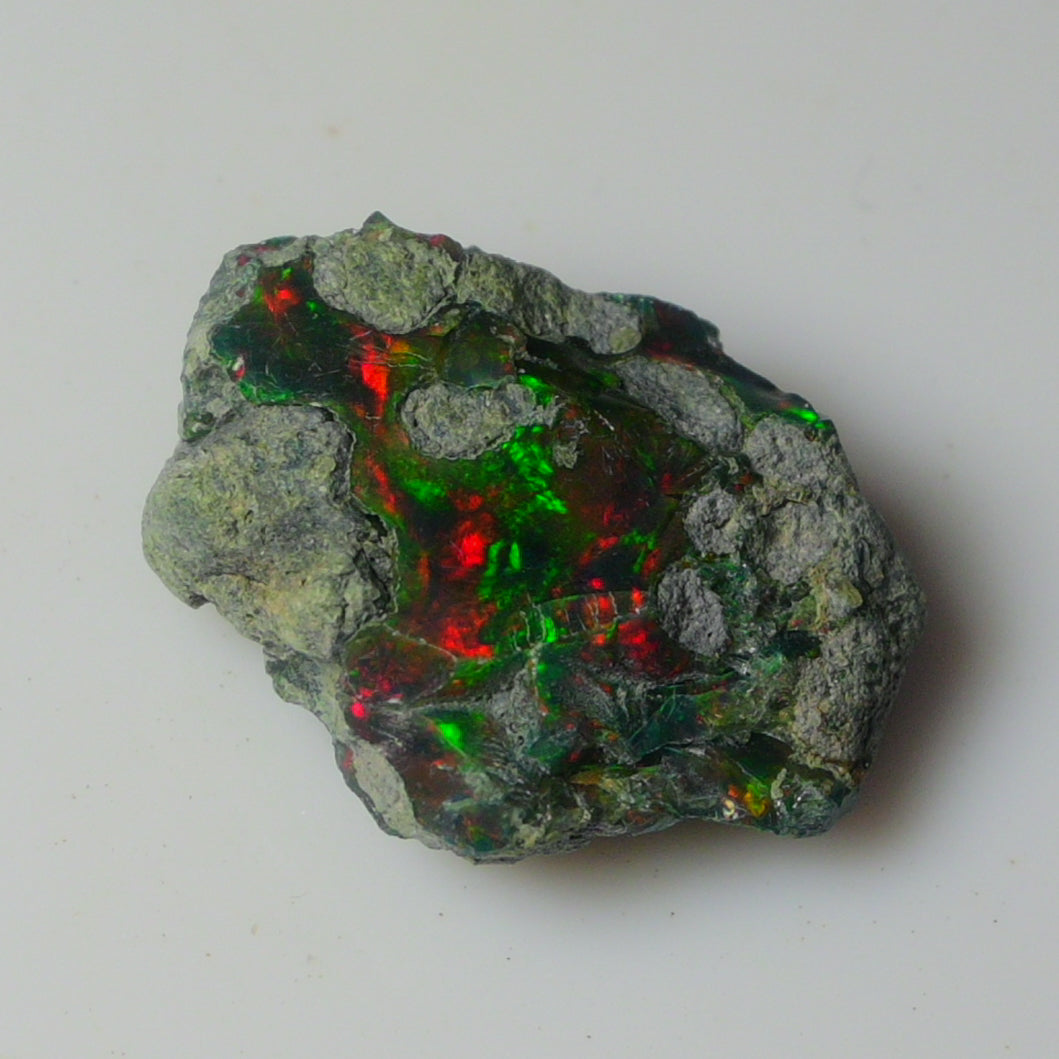 Black Opal Weight: 19.20  Carats | Natural Black Ethiopian Opal Rough - Ready for Cutting & Jewelry