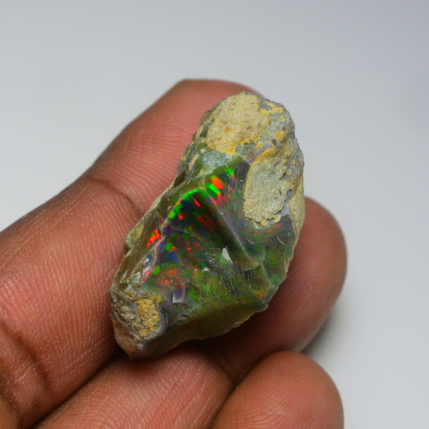 Rare Black Opal 35.45 Carats | Natural Black Ethiopian Opal Rough - Ready for Cutting & Jewelry!