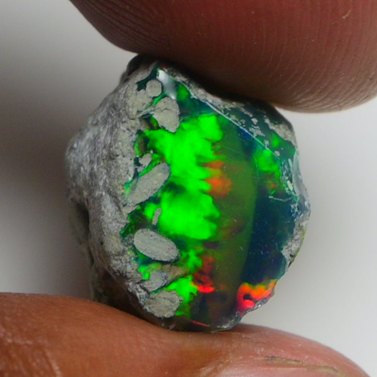 Black Opal 10.90 Carats | Natural Black Ethiopian Opal Rough - Ready for Cutting & Jewelry!