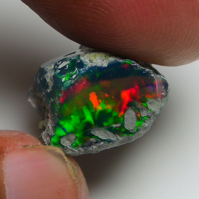 Black Opal 10.90 Carats | Natural Black Ethiopian Opal Rough - Ready for Cutting & Jewelry!