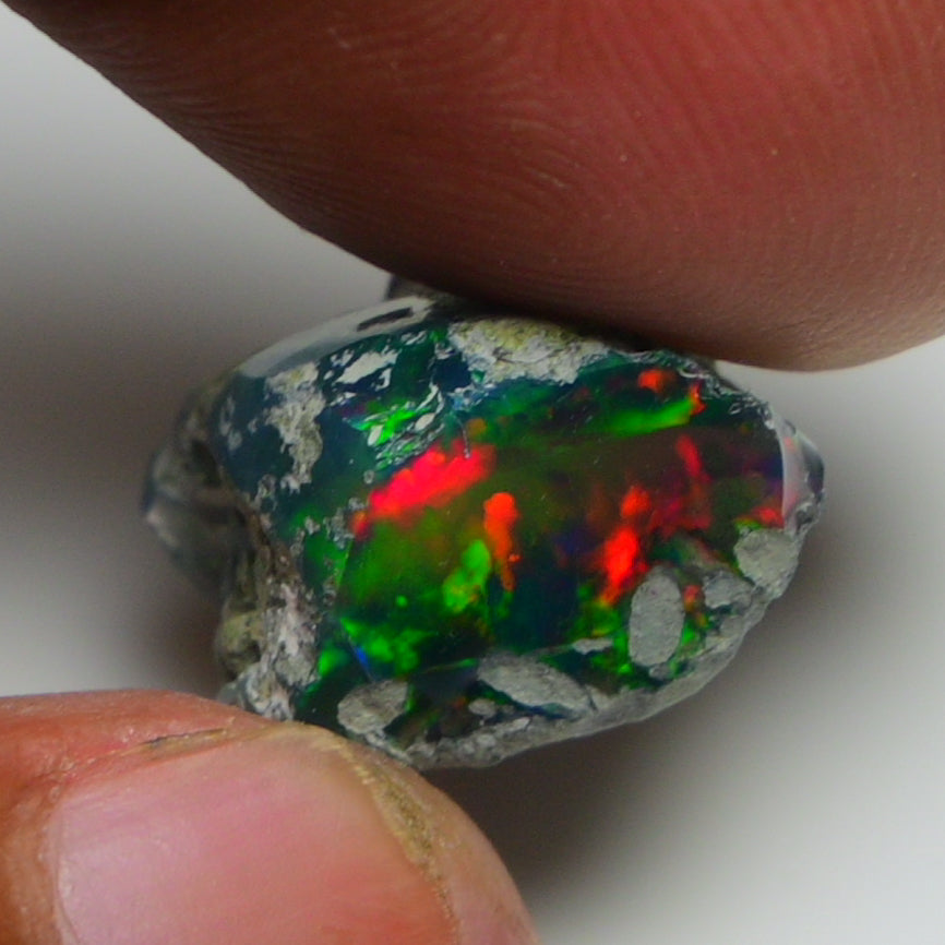 Black Opal 10.90 Carats | Natural Black Ethiopian Opal Rough - Ready for Cutting & Jewelry!