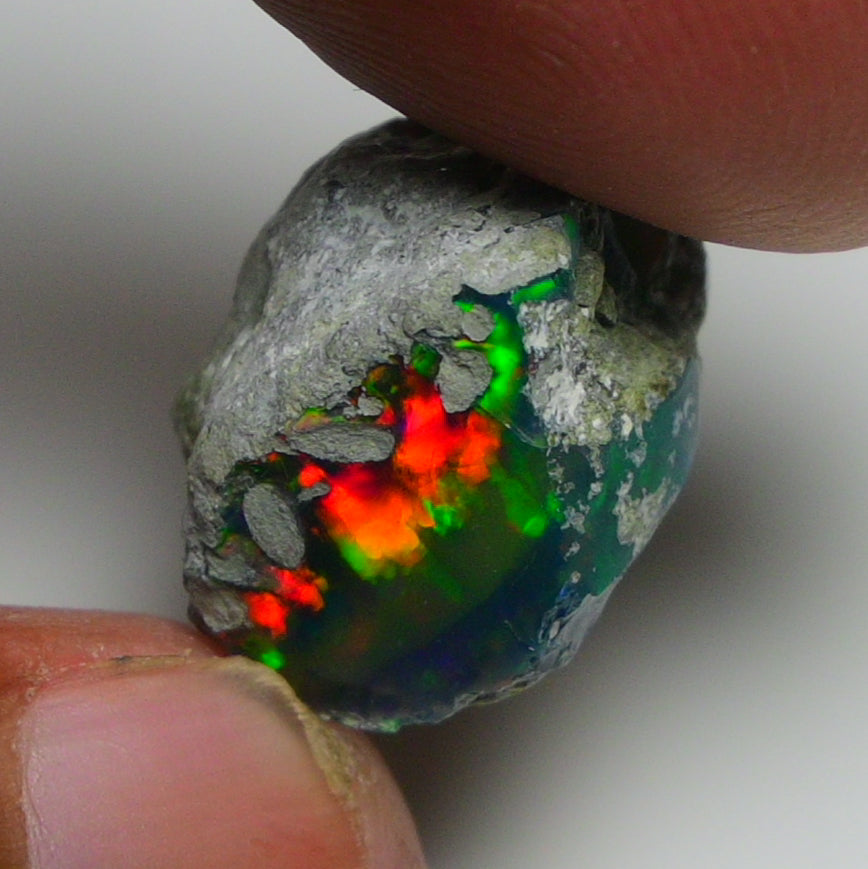 Black Opal 10.90 Carats | Natural Black Ethiopian Opal Rough - Ready for Cutting & Jewelry!