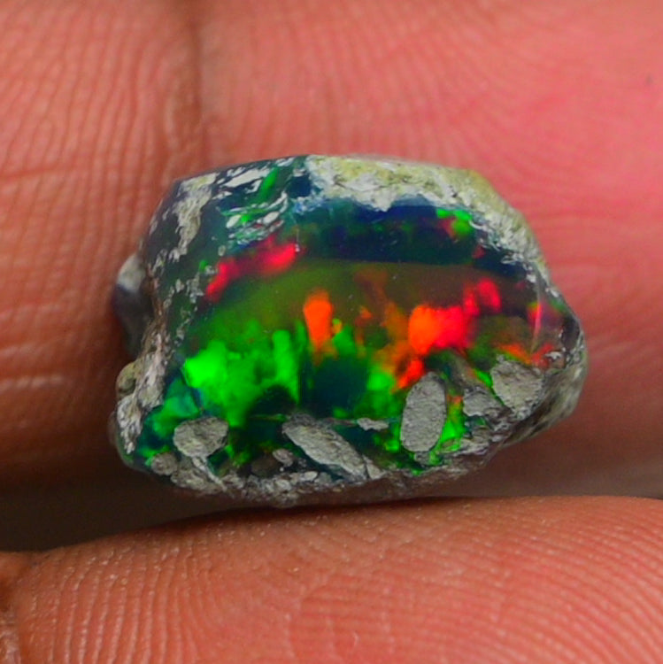 Black Opal 10.90 Carats | Natural Black Ethiopian Opal Rough - Ready for Cutting & Jewelry!