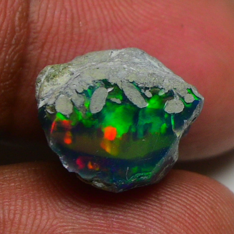 Black Opal 10.90 Carats | Natural Black Ethiopian Opal Rough - Ready for Cutting & Jewelry!