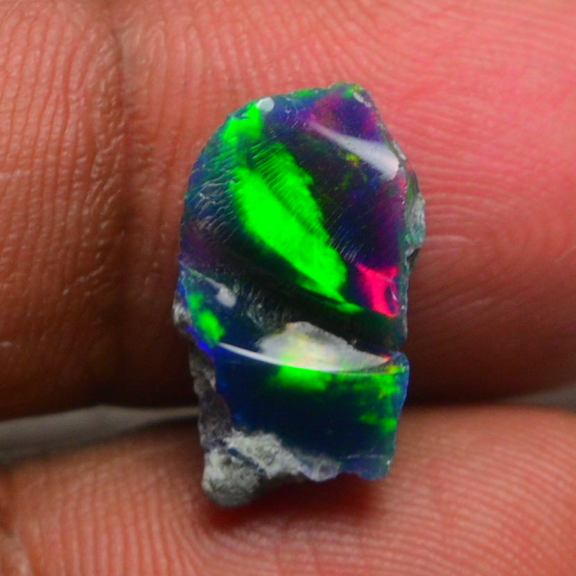 Black Opal 2.85 Carats | Natural Black Ethiopian Opal Rough - Ready for Cutting & Jewelry!