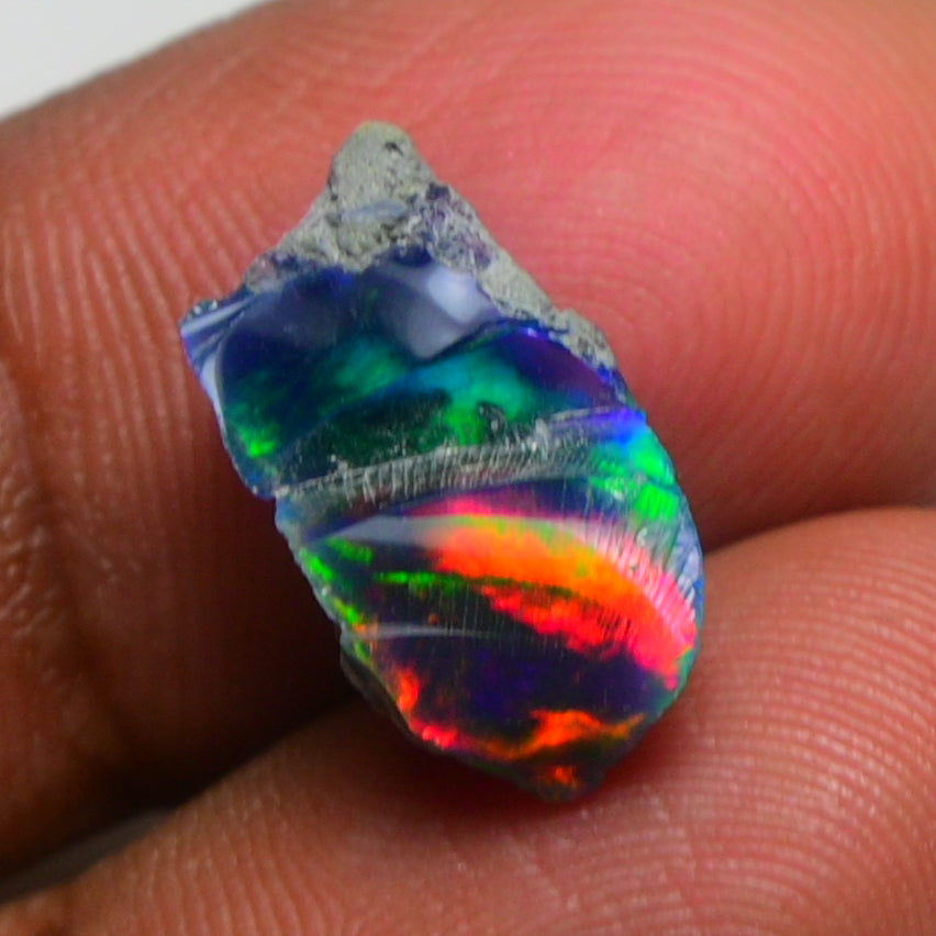 Black Opal 2.85 Carats | Natural Black Ethiopian Opal Rough - Ready for Cutting & Jewelry!