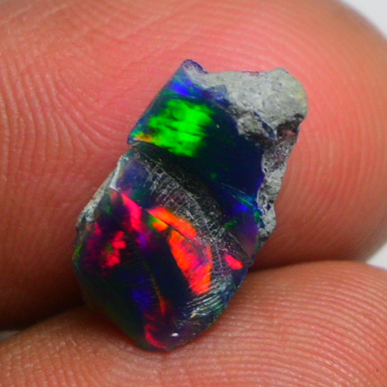 Black Opal 2.85 Carats | Natural Black Ethiopian Opal Rough - Ready for Cutting & Jewelry!