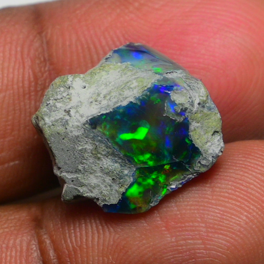 Black Opal 8.90 Carats | Natural Black Ethiopian Opal Rough - Ready for Cutting & Jewelry!