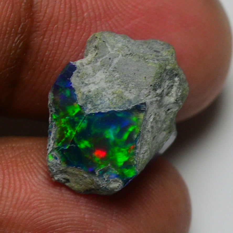Black Opal 8.90 Carats | Natural Black Ethiopian Opal Rough - Ready for Cutting & Jewelry!