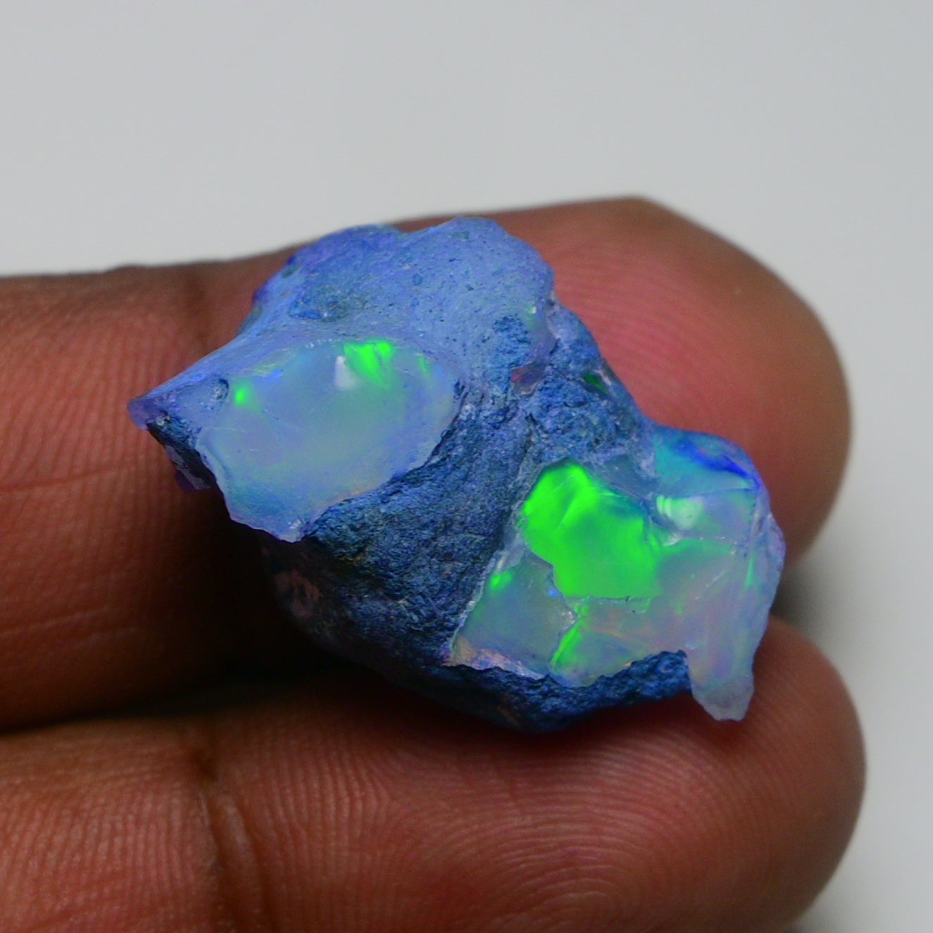 Rare Blue Opal 22.50 Carats | Natural Blue Ethiopian Opal Rough - Ready for Cutting & Jewelry!