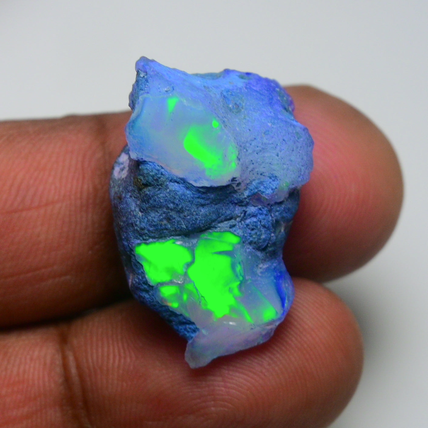 Rare Blue Opal 22.50 Carats | Natural Blue Ethiopian Opal Rough - Ready for Cutting & Jewelry!