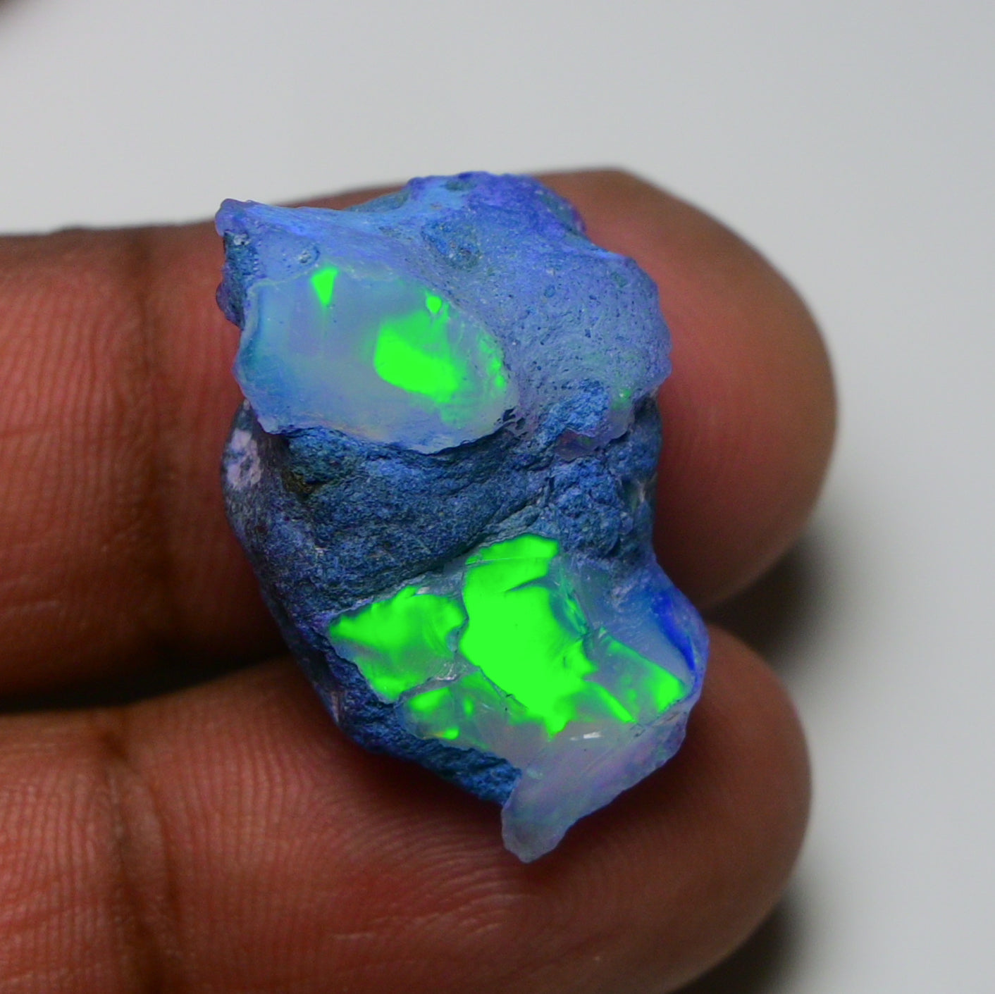 Rare Blue Opal 22.50 Carats | Natural Blue Ethiopian Opal Rough - Ready for Cutting & Jewelry!