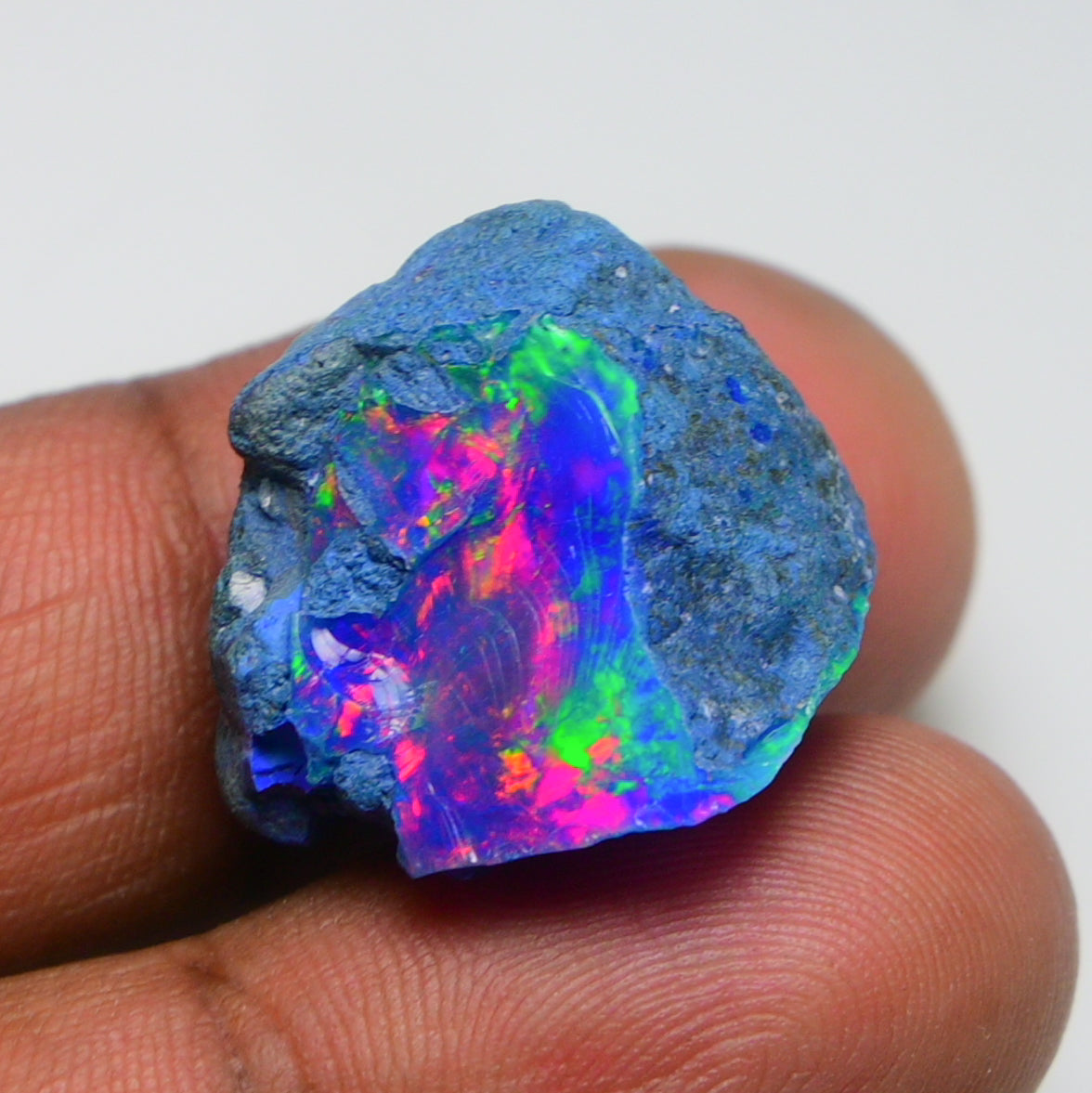 Rare Blue Opal 21.60 Carats | Natural Blue Ethiopian Opal Rough - Ready for Cutting & Jewelry!