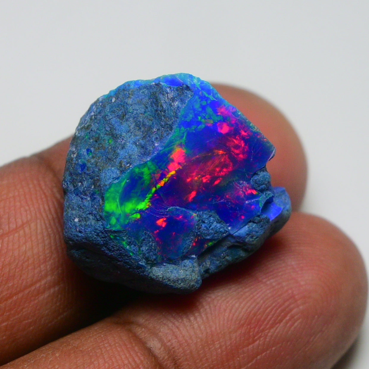 Rare Blue Opal 21.60 Carats | Natural Blue Ethiopian Opal Rough - Ready for Cutting & Jewelry!