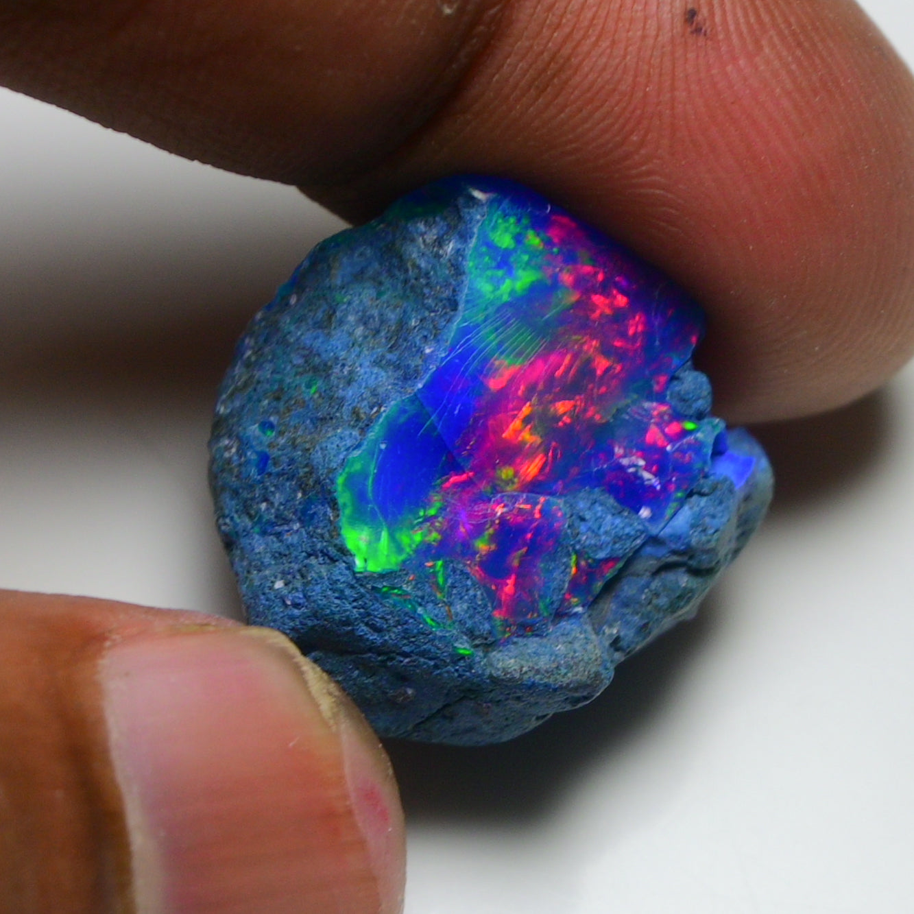 Rare Blue Opal 21.60 Carats | Natural Blue Ethiopian Opal Rough - Ready for Cutting & Jewelry!