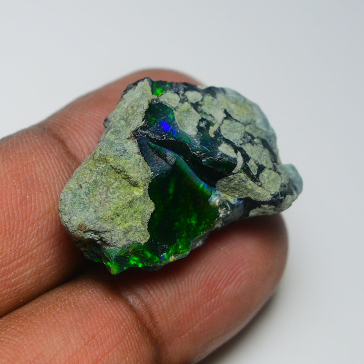Black Opal 25.45 Carats | Natural Black Ethiopian Opal Rough - Ready for Cutting & Jewelry