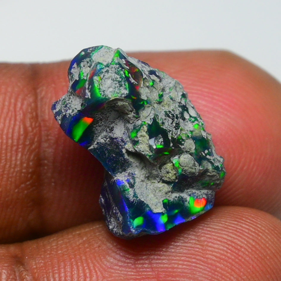Black Opal 7.90 Carats | Natural Black Ethiopian Opal Rough - Ready for Cutting & Jewelry!