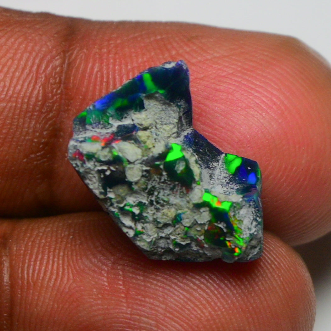 Black Opal 7.90 Carats | Natural Black Ethiopian Opal Rough - Ready for Cutting & Jewelry!