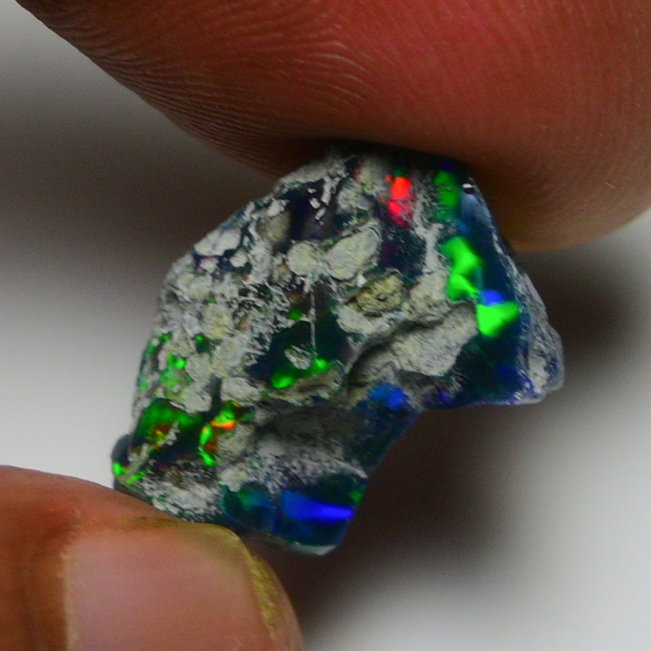 Black Opal 7.90 Carats | Natural Black Ethiopian Opal Rough - Ready for Cutting & Jewelry!