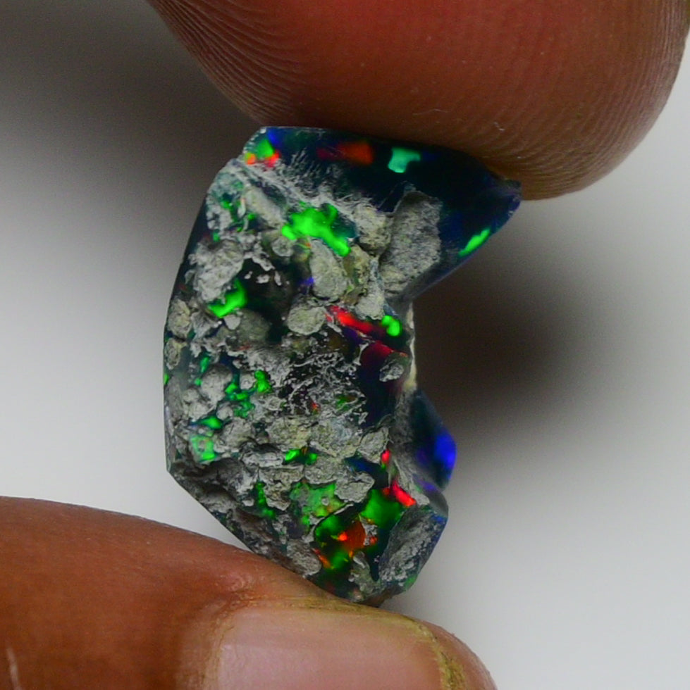 Black Opal 7.90 Carats | Natural Black Ethiopian Opal Rough - Ready for Cutting & Jewelry!