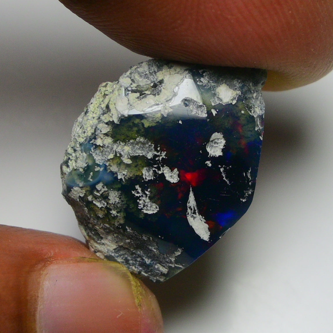 Black Opal 13.65 Carats | Natural Black Ethiopian Opal Rough - Ready for Cutting & Jewelry!