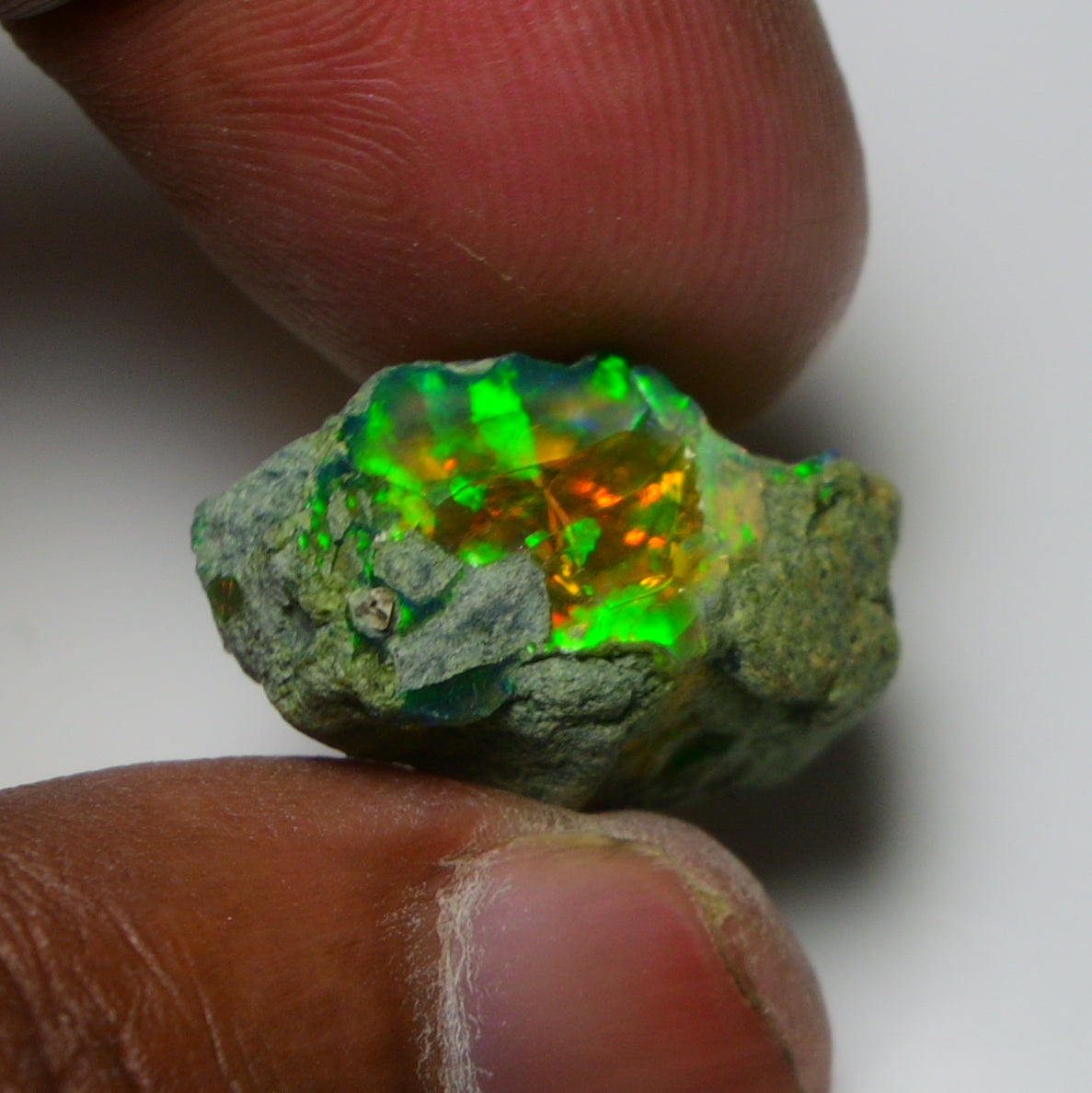 Black Opal 16.35 Carats | Natural Black Ethiopian Opal Rough - Ready for Cutting & Jewelry
