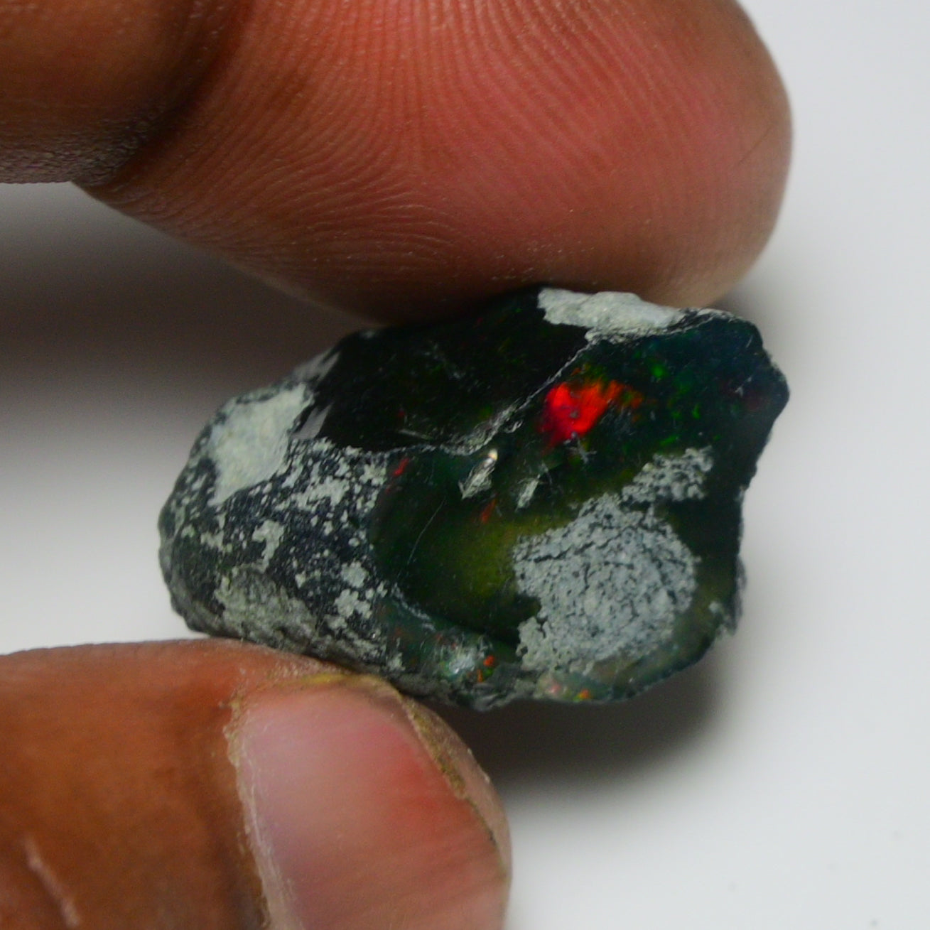 Black Opal 17.40 Carats | Natural Black Ethiopian Opal Rough - Ready for Cutting & Jewelry