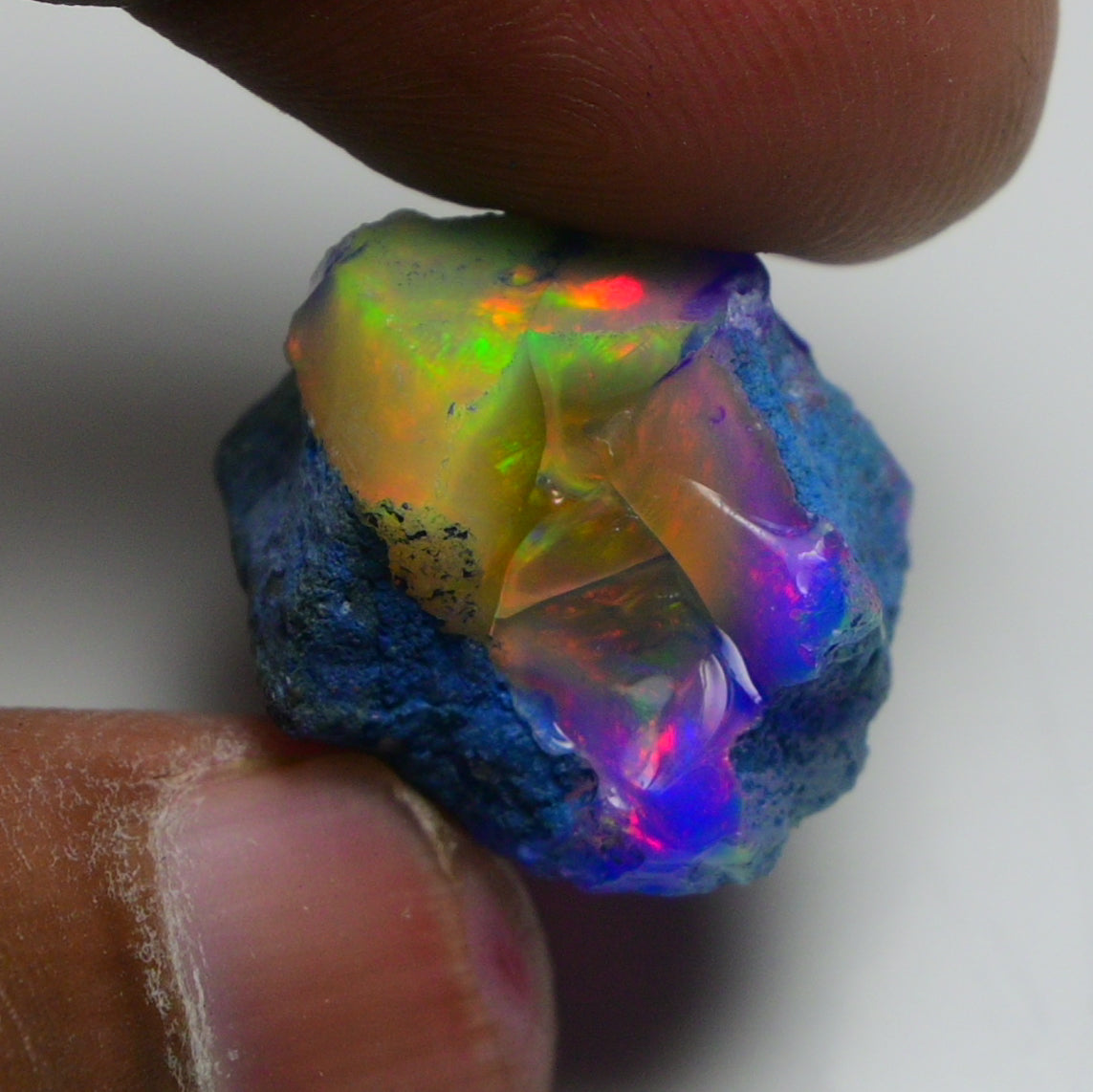 Rare Blue Opal 25.50 Carats | Natural Blue Ethiopian Opal Rough - Ready for Cutting & Jewelry!