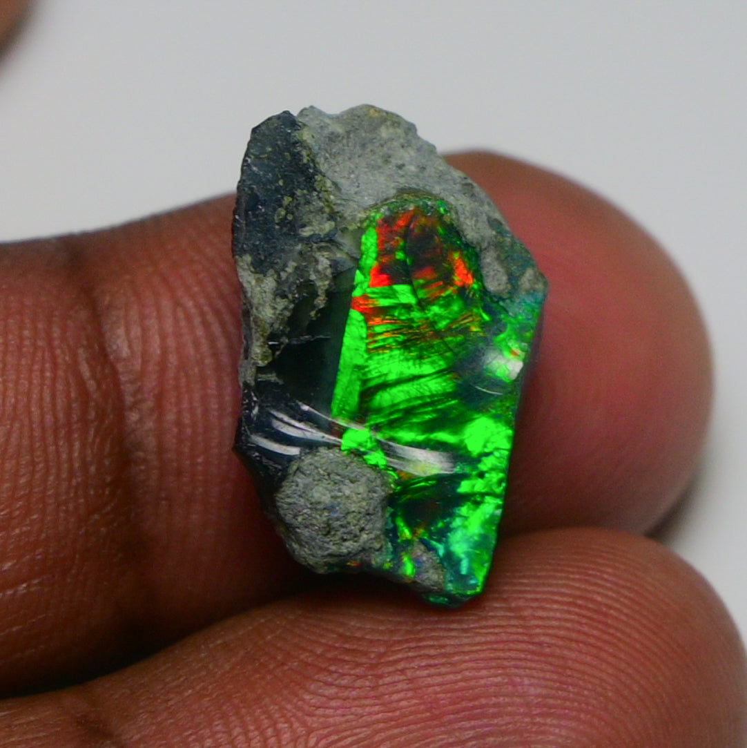 Rare Black Opal 7.65 Carats | Natural Black Ethiopian Opal Rough - Ready for Cutting & Jewelry!