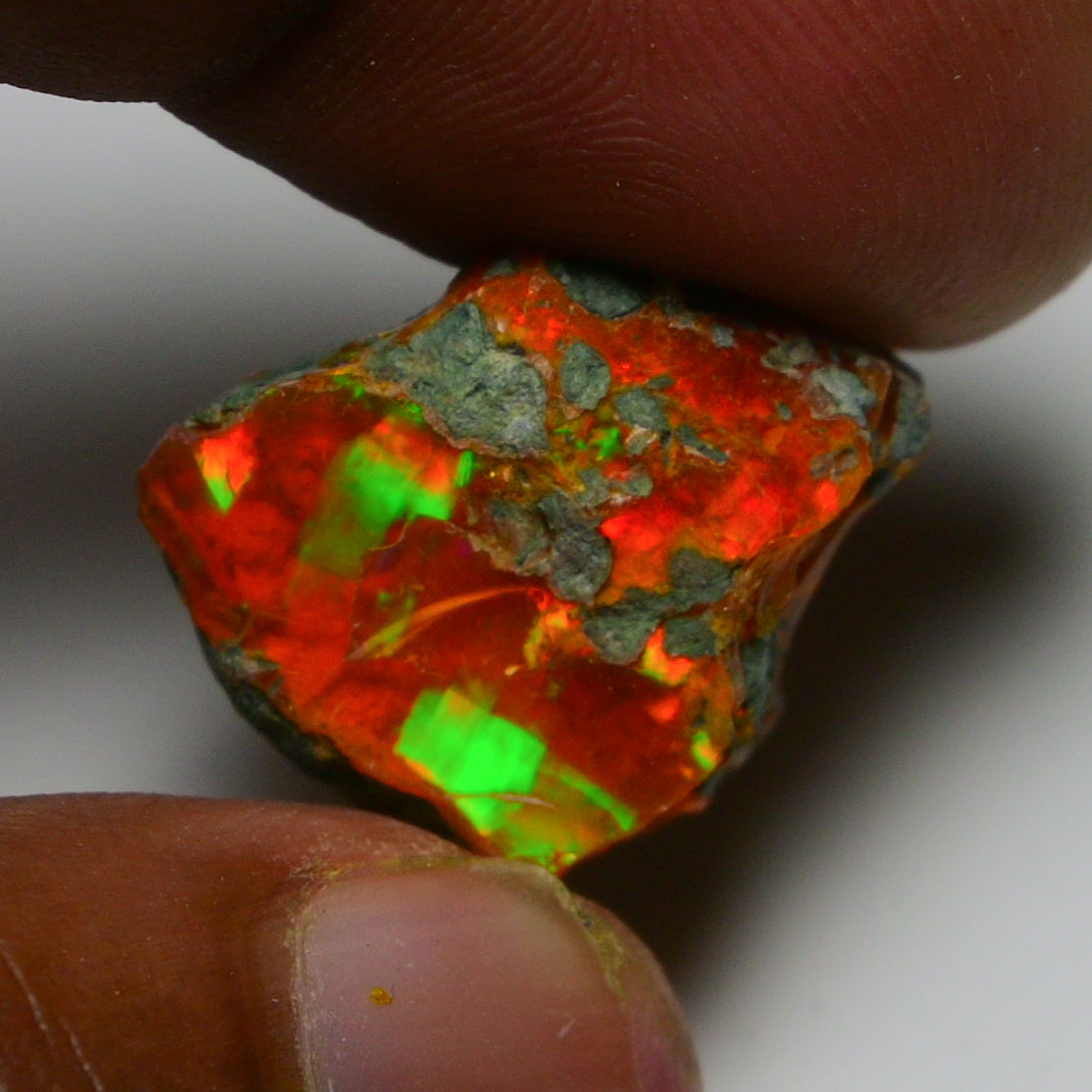 Rare Orange Opal 15.00 Carats | Natural Orange Ethiopian Opal Rough - Ready for Cutting & Jewelry!