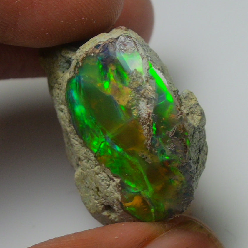 Black Opal Weight: 37.65 Carats | Natural Black Ethiopian Opal Rough - Ready for Cutting & Jewelry