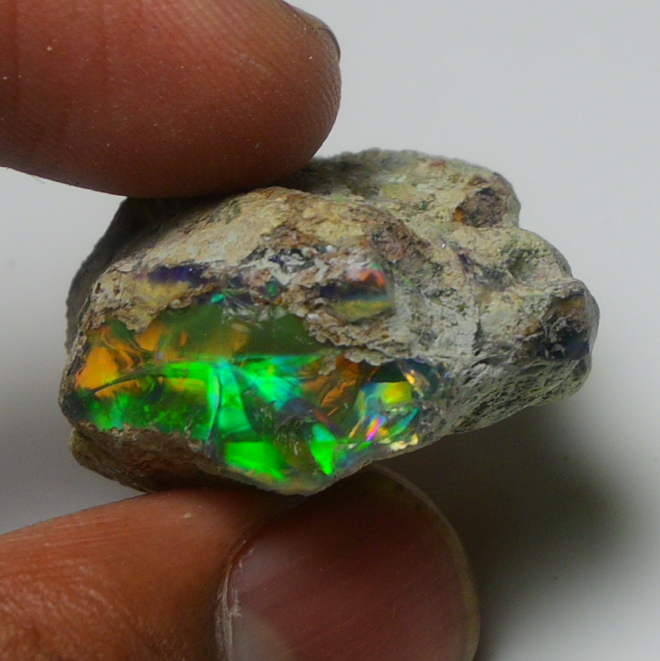Black Opal Weight: 37.65 Carats | Natural Black Ethiopian Opal Rough - Ready for Cutting & Jewelry