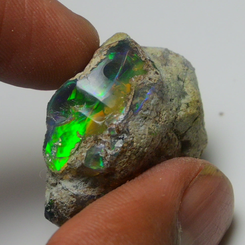 Black Opal Weight: 37.65 Carats | Natural Black Ethiopian Opal Rough - Ready for Cutting & Jewelry
