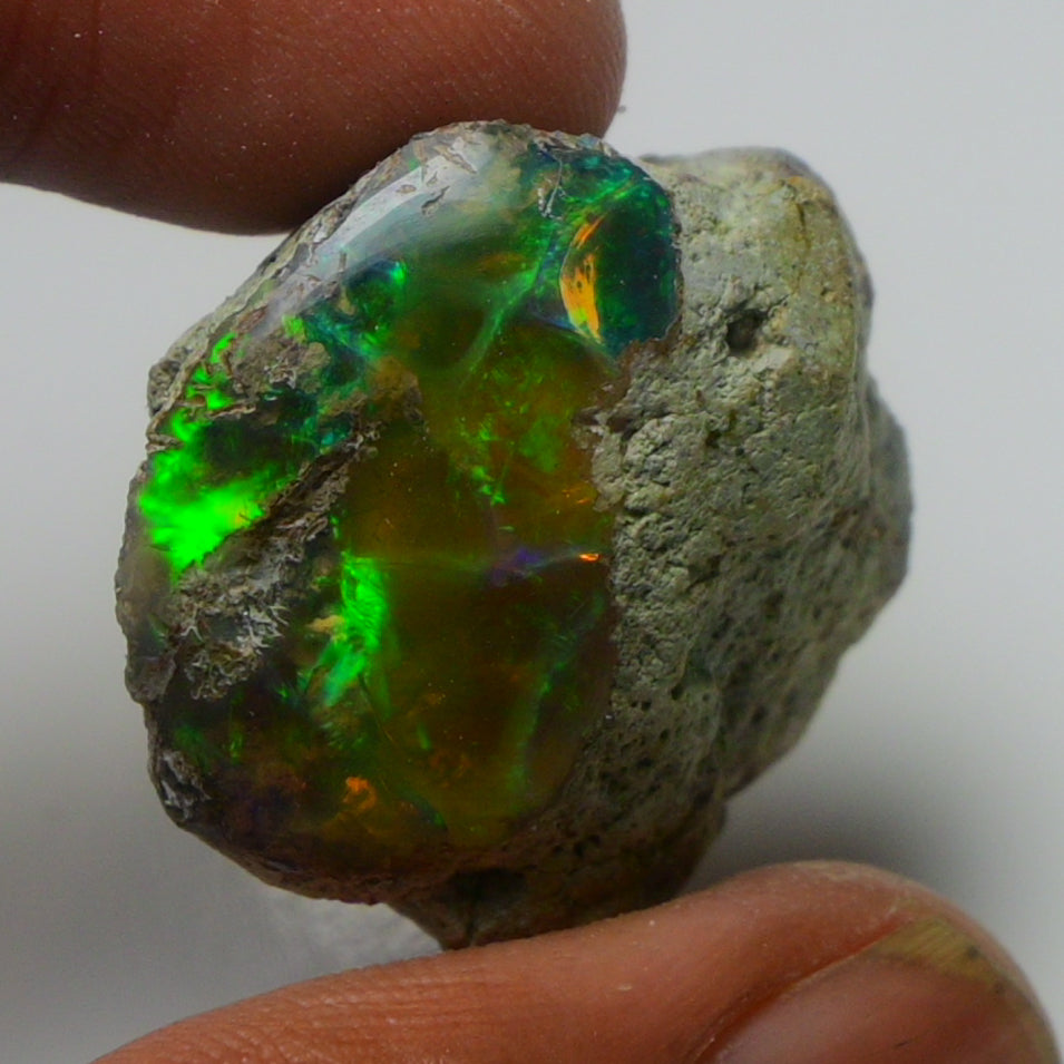 Black Opal Weight: 37.65 Carats | Natural Black Ethiopian Opal Rough - Ready for Cutting & Jewelry