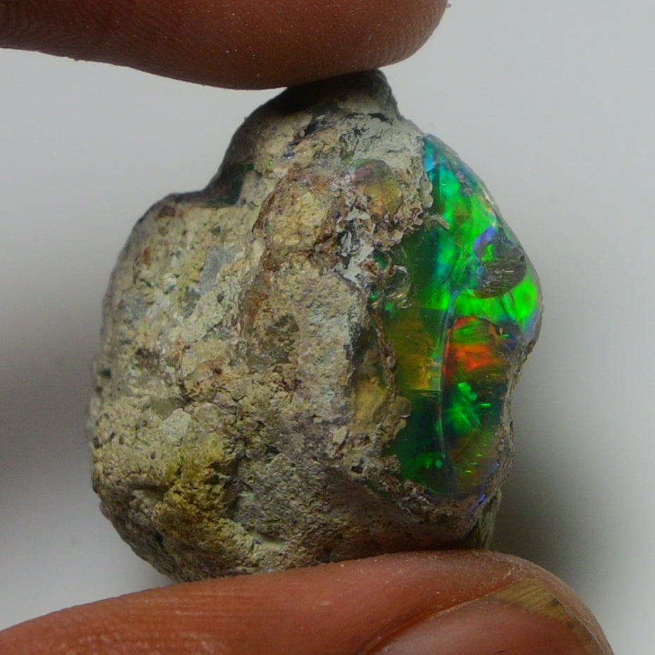 Black Opal Weight: 37.65 Carats | Natural Black Ethiopian Opal Rough - Ready for Cutting & Jewelry