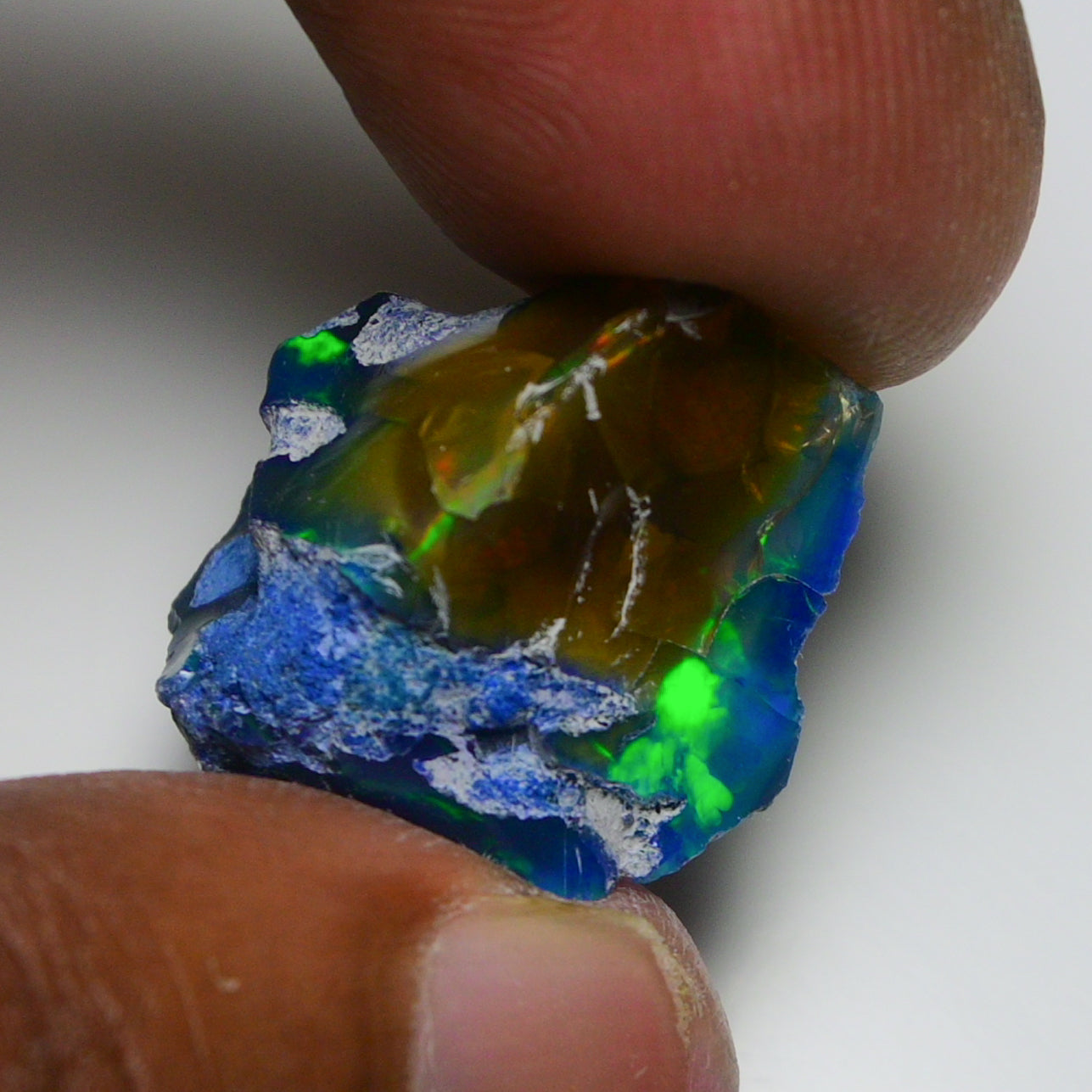 Rare Blue Opal 18.95 Carats | Natural Blue Ethiopian Opal Rough - Ready for Cutting & Jewelry!
