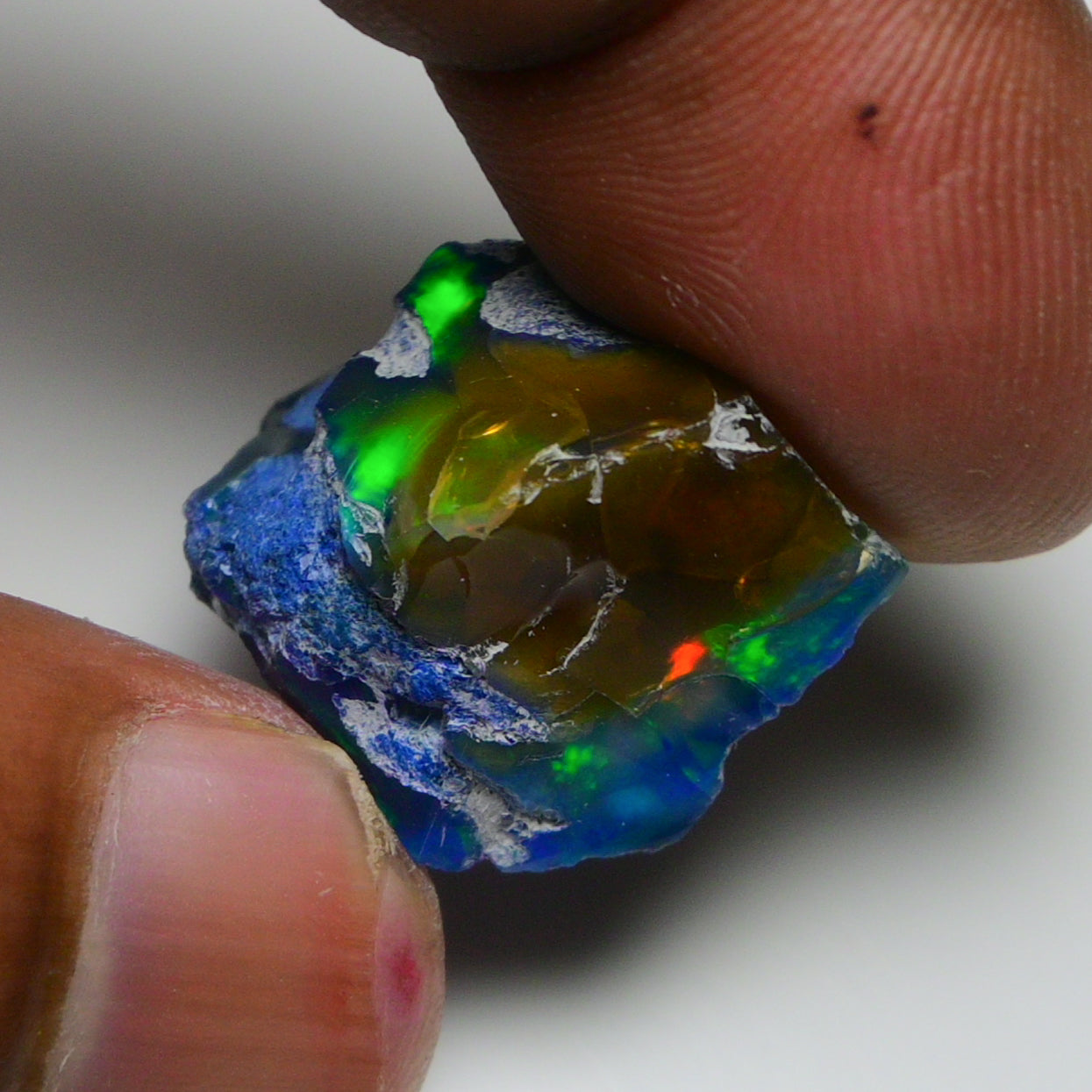 Rare Blue Opal 18.95 Carats | Natural Blue Ethiopian Opal Rough - Ready for Cutting & Jewelry!
