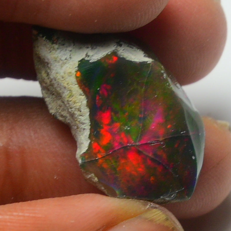 Black Opal Weight: 14.30  Carats | Natural Black Ethiopian Opal Rough - Ready for Cutting & Jewelry
