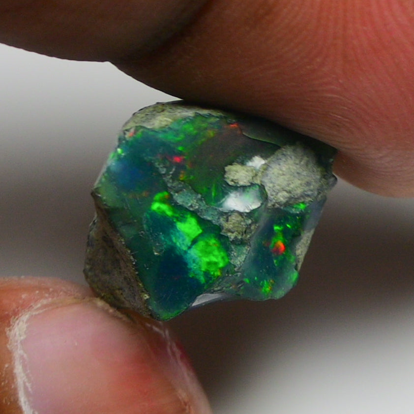 Rare Black Opal 8.60 Carats | Natural Black Ethiopian Opal Rough - Ready for Cutting & Jewelry!