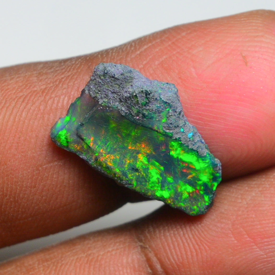 Rare Black Opal 3.65 Carats | Natural Black Ethiopian Opal Rough - Ready for Cutting & Jewelry!
