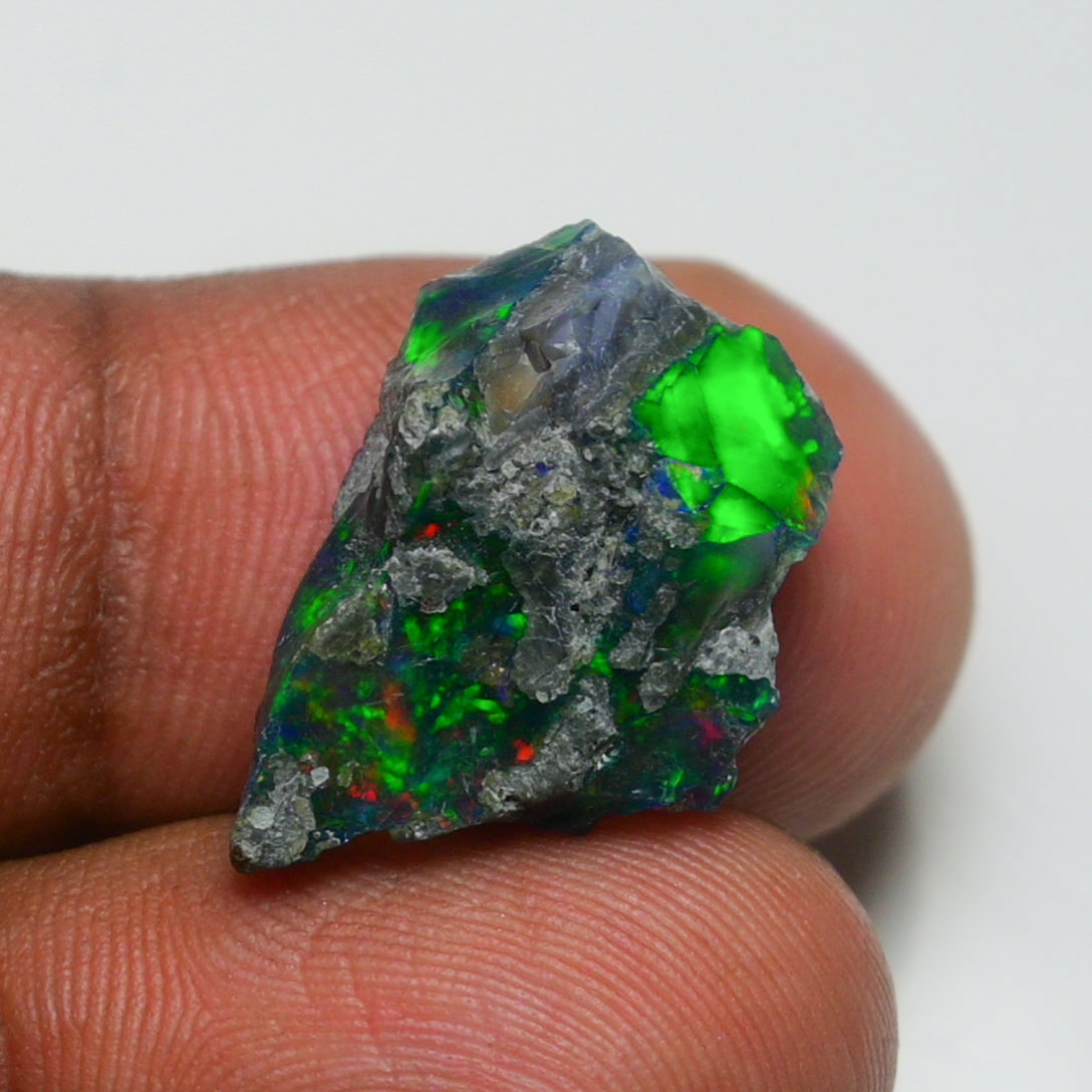 Rare Black Opal 9.20 Carats | Natural Black Ethiopian Opal Rough - Ready for Cutting & Jewelry!