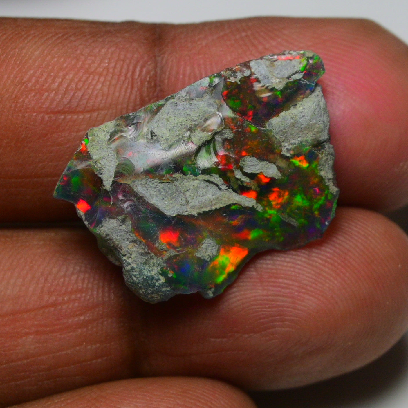 Black Opal 15.55 Carats | Natural Black Ethiopian Opal Rough - Ready for Cutting & Jewelry!