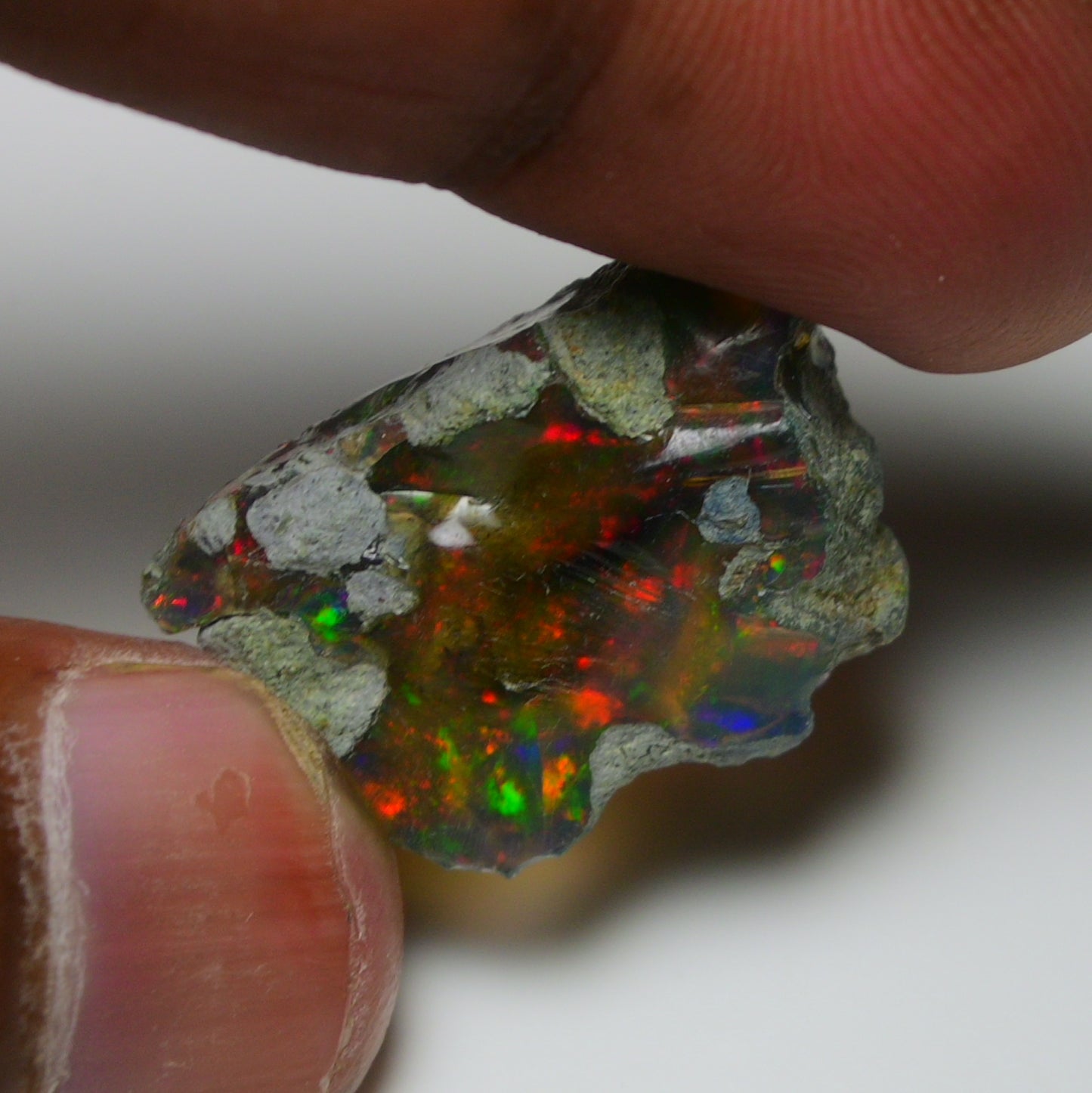 Black Opal 15.55 Carats | Natural Black Ethiopian Opal Rough - Ready for Cutting & Jewelry!