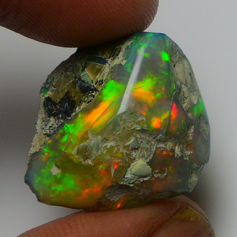 Black Opal Weight: 20.00 Carats | Natural Black Ethiopian Opal Rough - Ready for Cutting & Jewelry