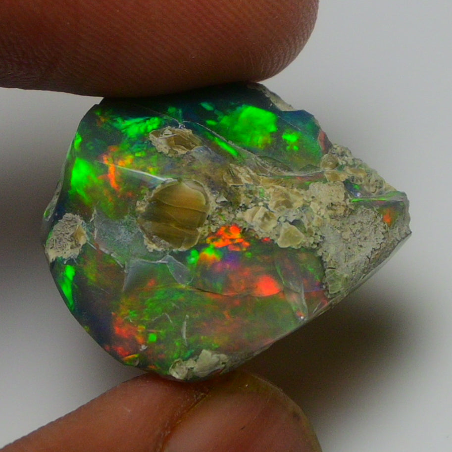Black Opal Weight: 20.00 Carats | Natural Black Ethiopian Opal Rough - Ready for Cutting & Jewelry