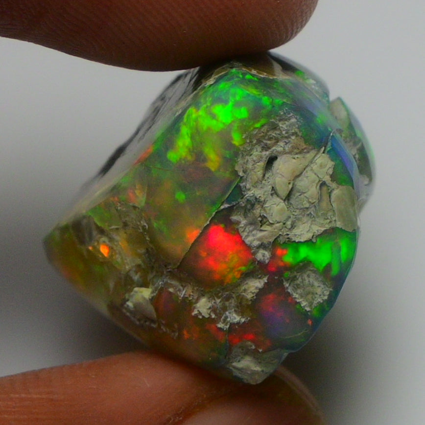 Black Opal Weight: 20.00 Carats | Natural Black Ethiopian Opal Rough - Ready for Cutting & Jewelry