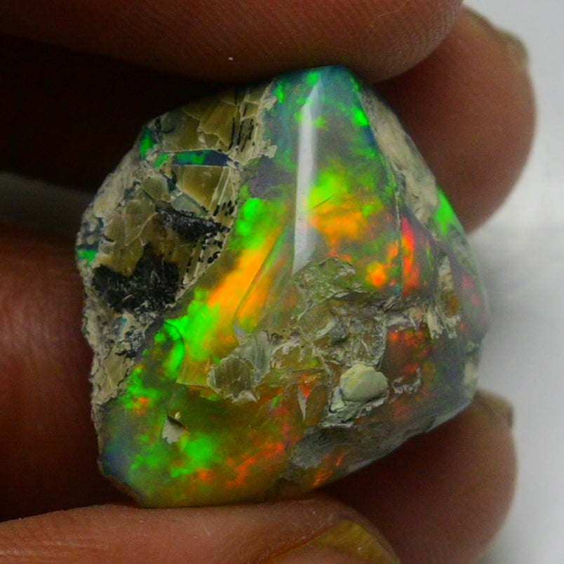 Black Opal Weight: 20.00 Carats | Natural Black Ethiopian Opal Rough - Ready for Cutting & Jewelry