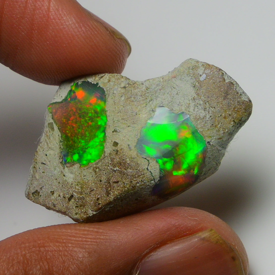 Black Opal Weight: 20.85 Carats | Natural Black Ethiopian Opal Rough - Ready for Cutting & Jewelry