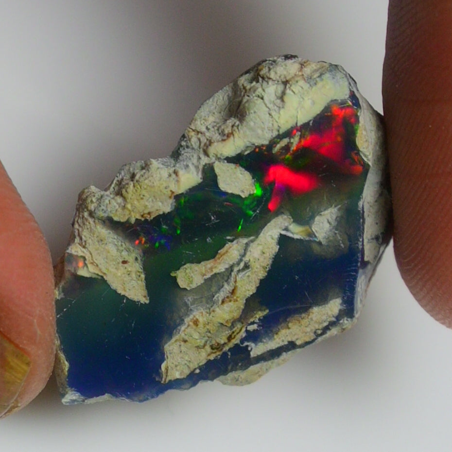 Black Opal Weight: 10.35 Carats | Natural Black Ethiopian Opal Rough - Ready for Cutting & Jewelry